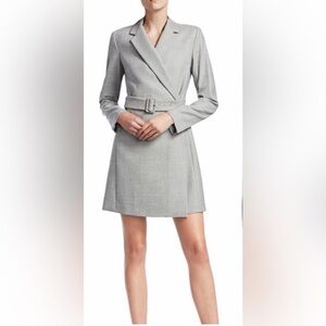 96% Virgin Wool Belted Blazer Dress by Theory